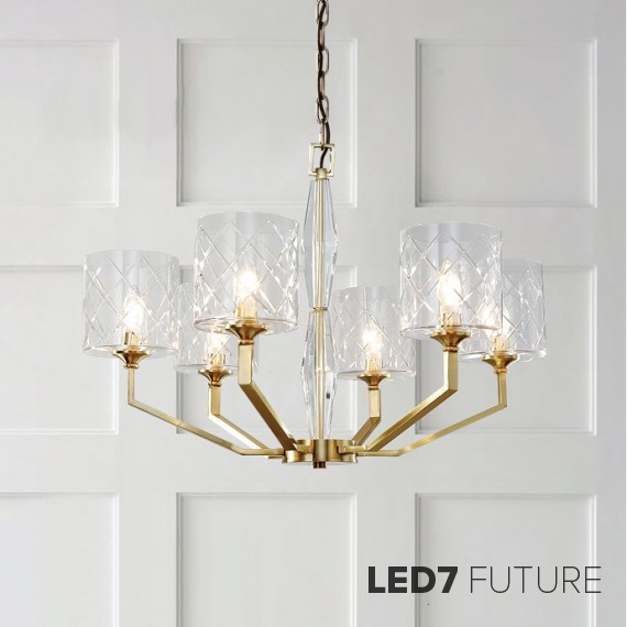 Loft Industry Modern - Faceted Glass Chandelier